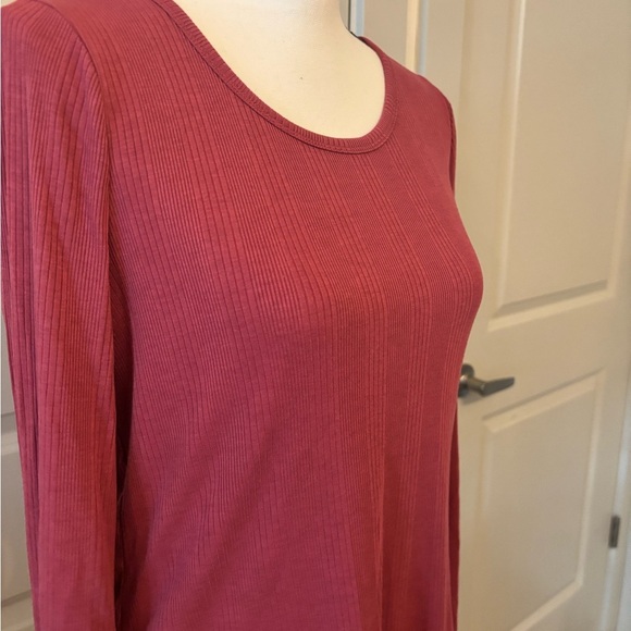 Pink Rose pink ribbed soft basic long sleeve shirt detailed sleeve size L - Picture 5 of 8